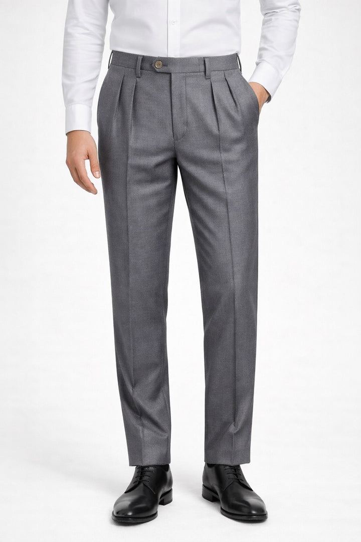 Graphite Grey Pleated Italian Pant