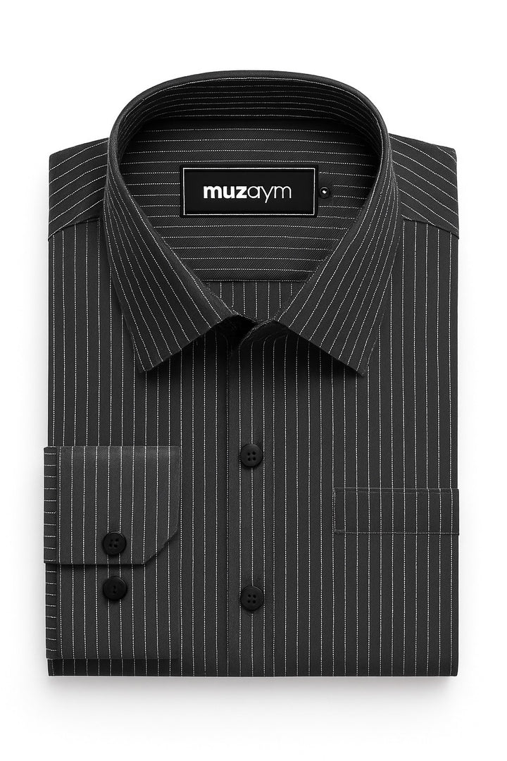 Black Fine Pinstripe - Regular Fit Shirt
