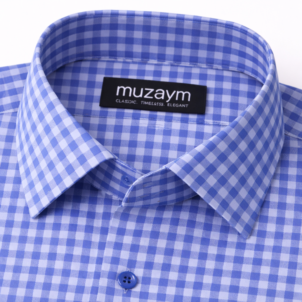 Blue Micro Check Shirt