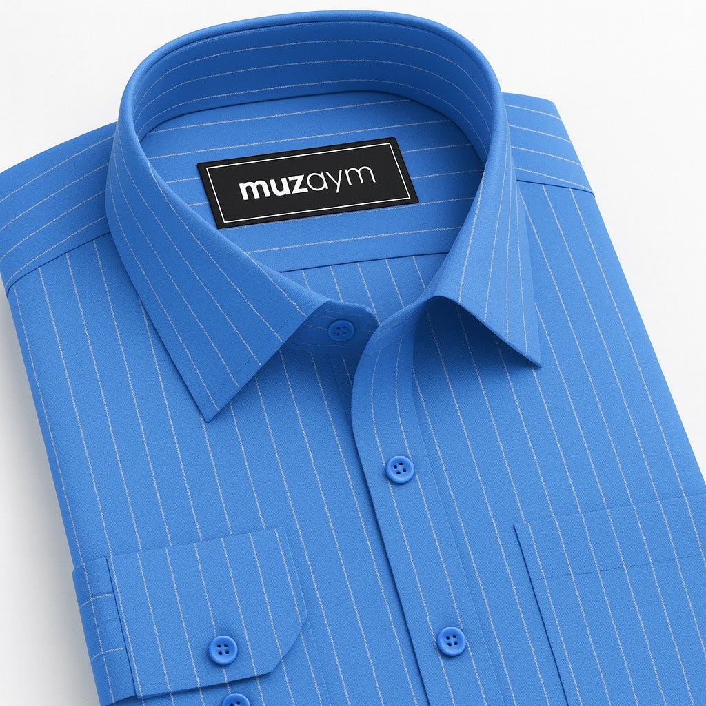 Azure Mist Stripe - Regular Fit Shirt