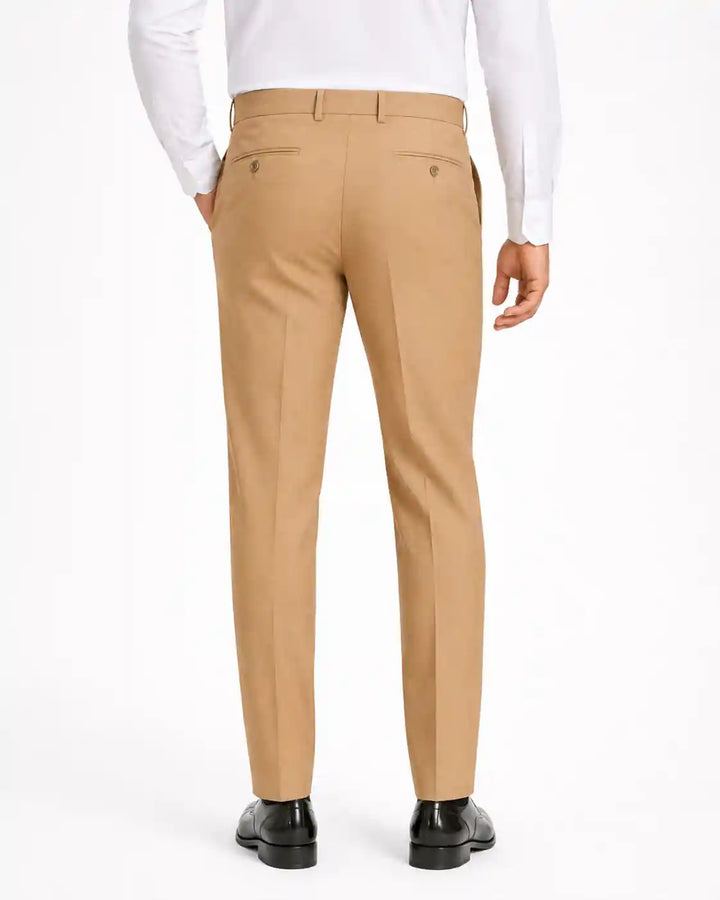 Warm Khaki Dress Pant Back View — muzaym