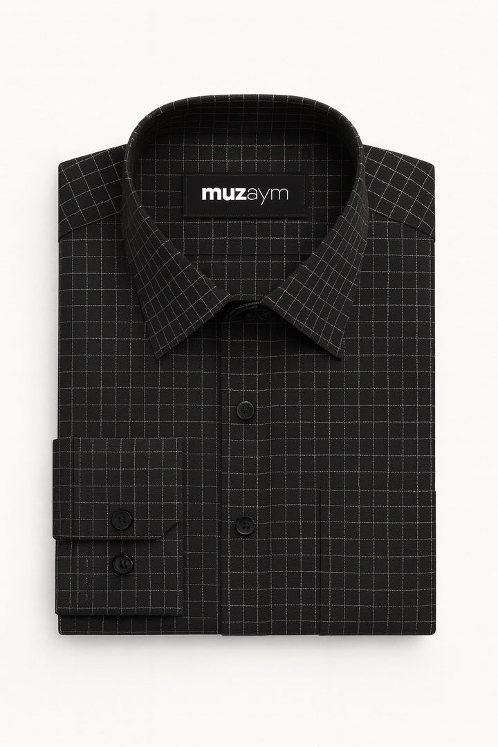 Black Micro Checkered - Regular Fit Shirt