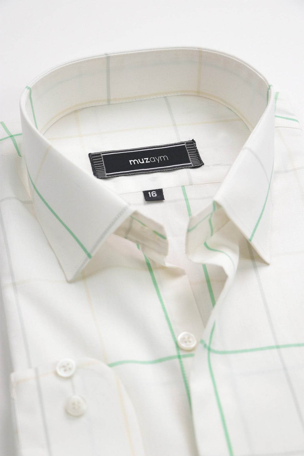 White Classic Checkered – Regular Fit Shirt - muzaym