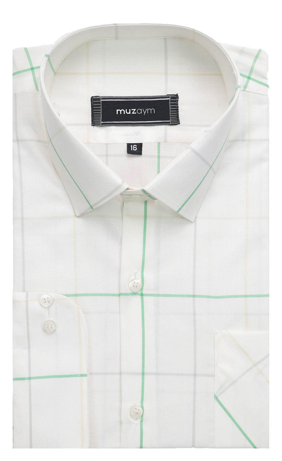 White Classic Checkered – Regular Fit Shirt - muzaym