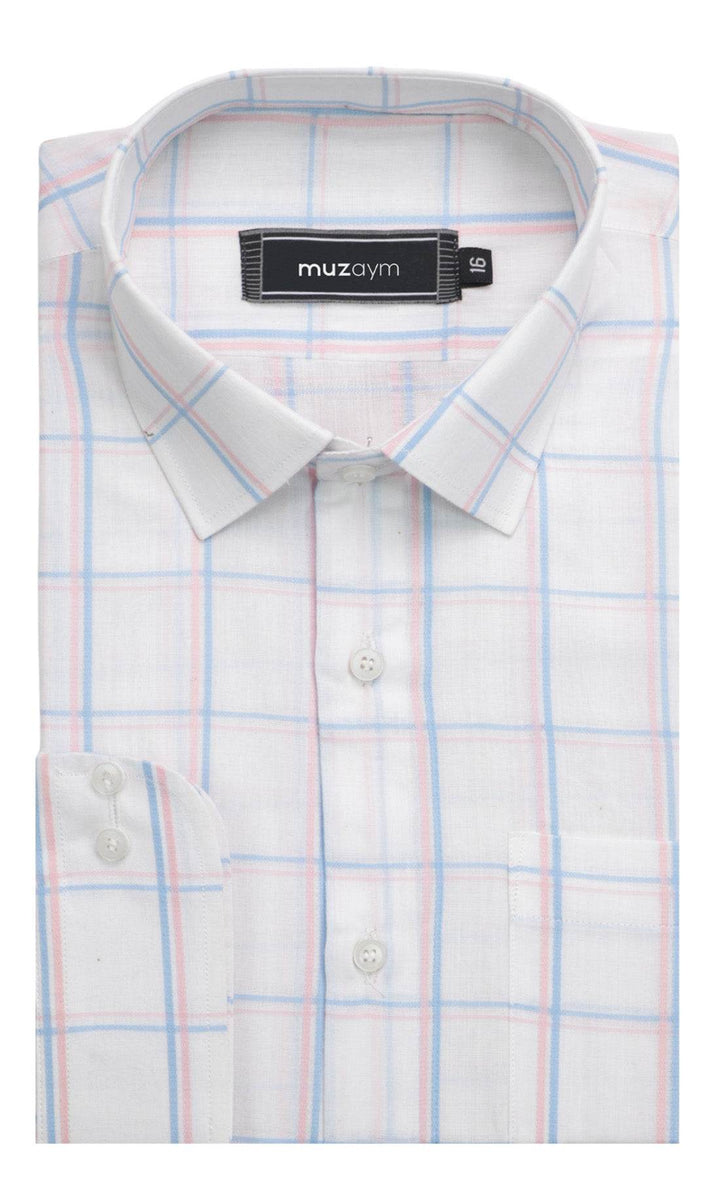 White Broad Checkered – Regular Fit Shirt - muzaym