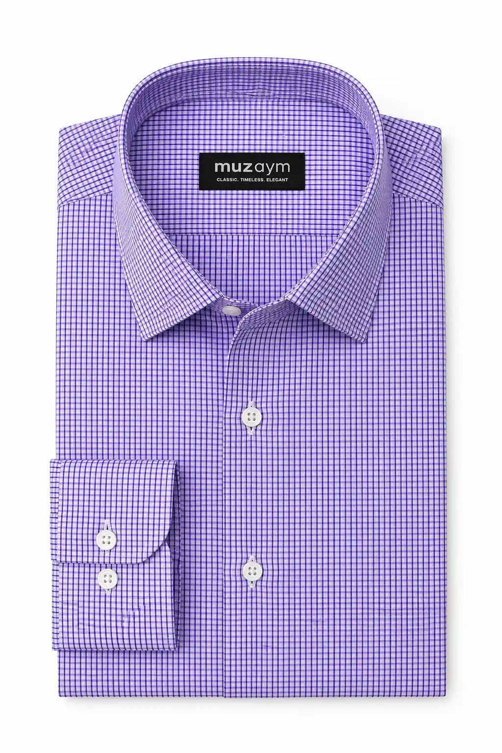 Royal Lilac Micro Check Formal Shirt — muzaym
