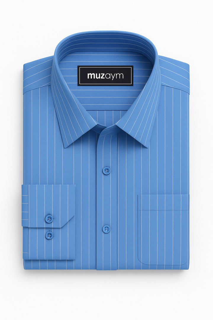 Azure Mist Stripe - Regular Fit Shirt