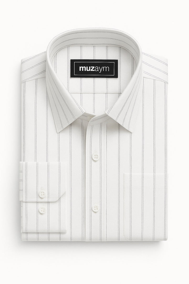 Pearl White Regal Stripe - Regular Fit Shirt