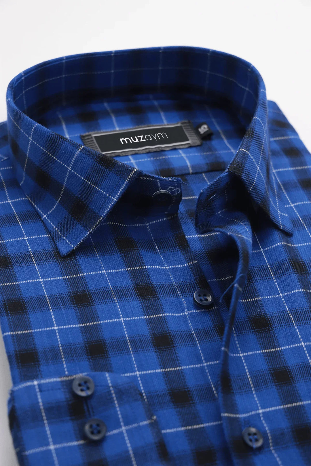 Royal Blue Plaid – Regular Fit Shirt - muzaym