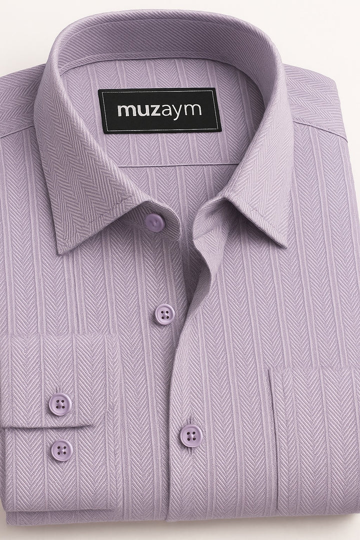 Lavender Herringbone - Regular Fit Shirt