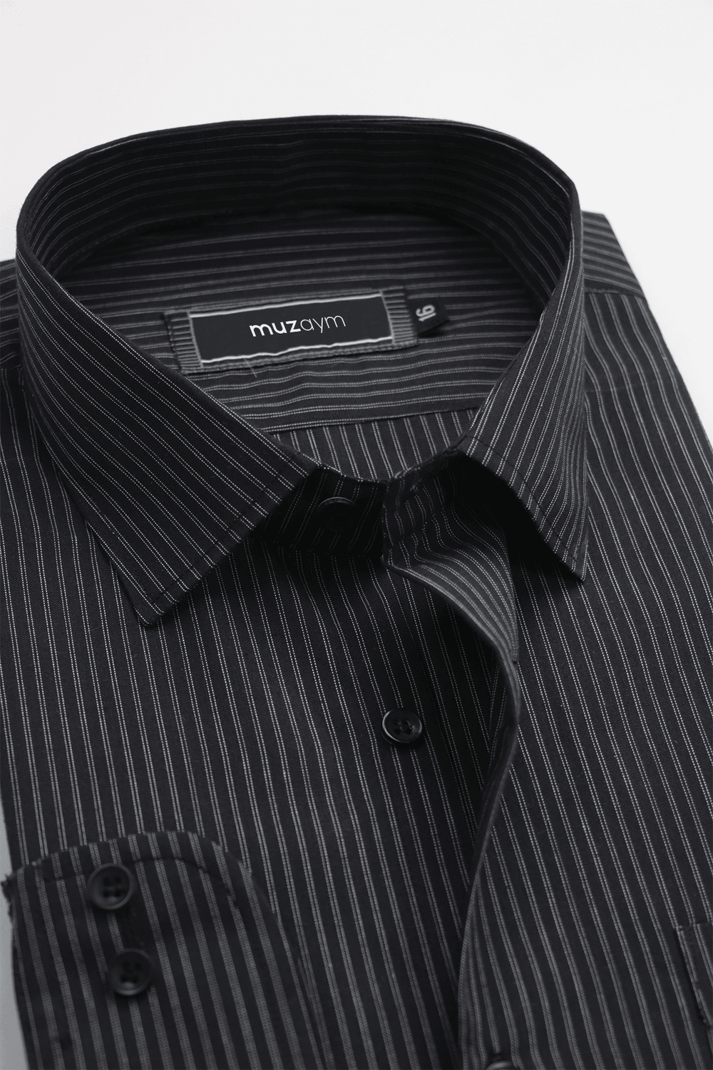 Gentleman's Code Stripe Black – Regular Fit Shirt - muzaym
