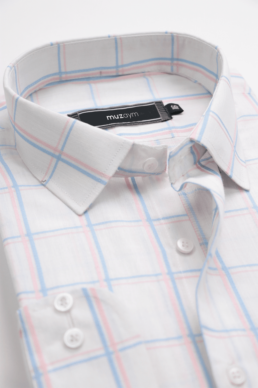 White Broad Checkered – Regular Fit Shirt - muzaym