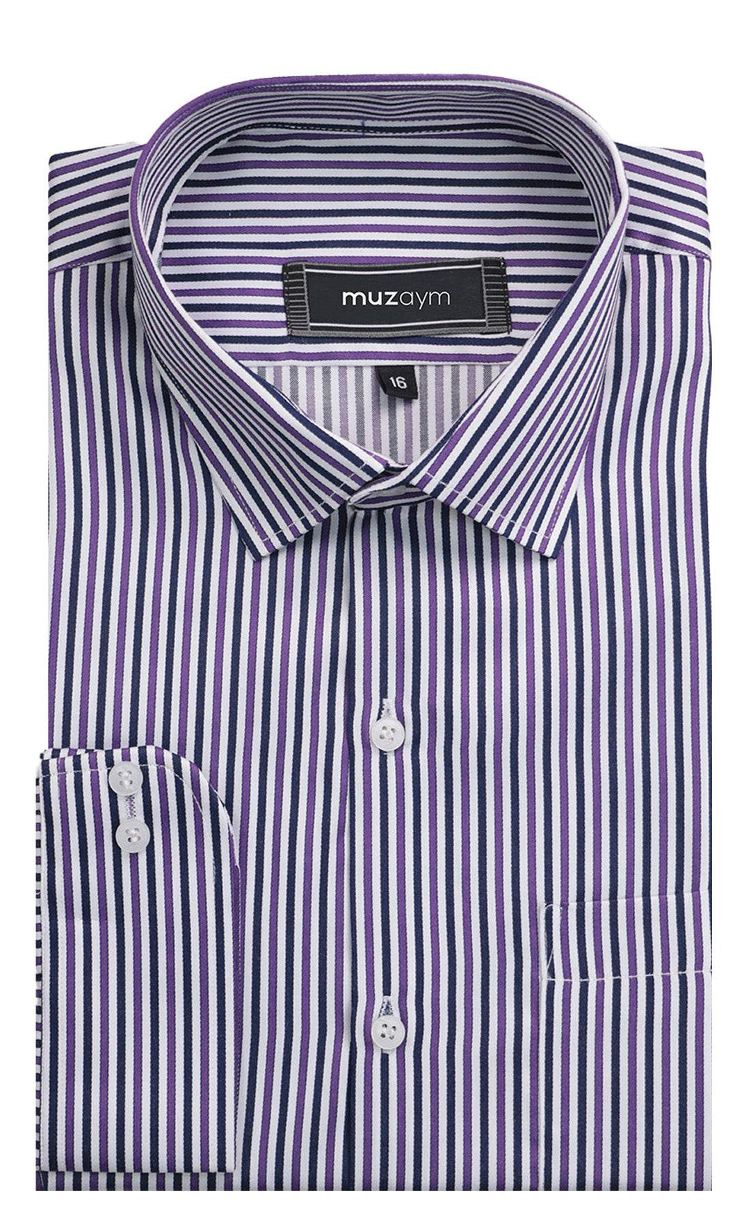 Royal Purple Stripe – Regular Fit Shirt - muzaym