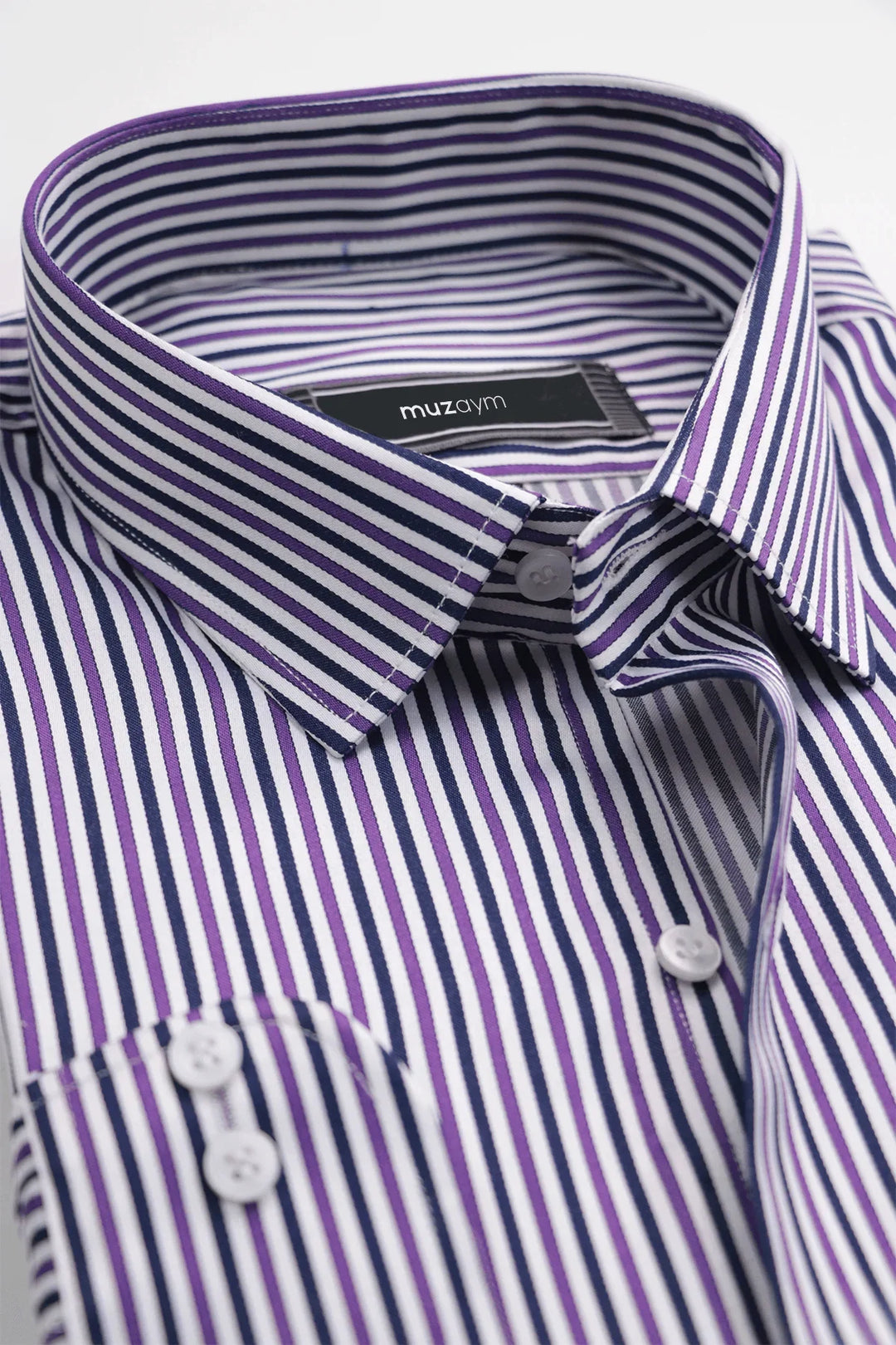 Royal Purple Stripe – Regular Fit Shirt - muzaym