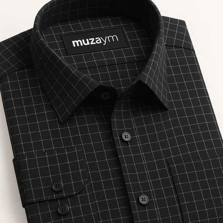 Black Micro Checkered - Regular Fit Shirt