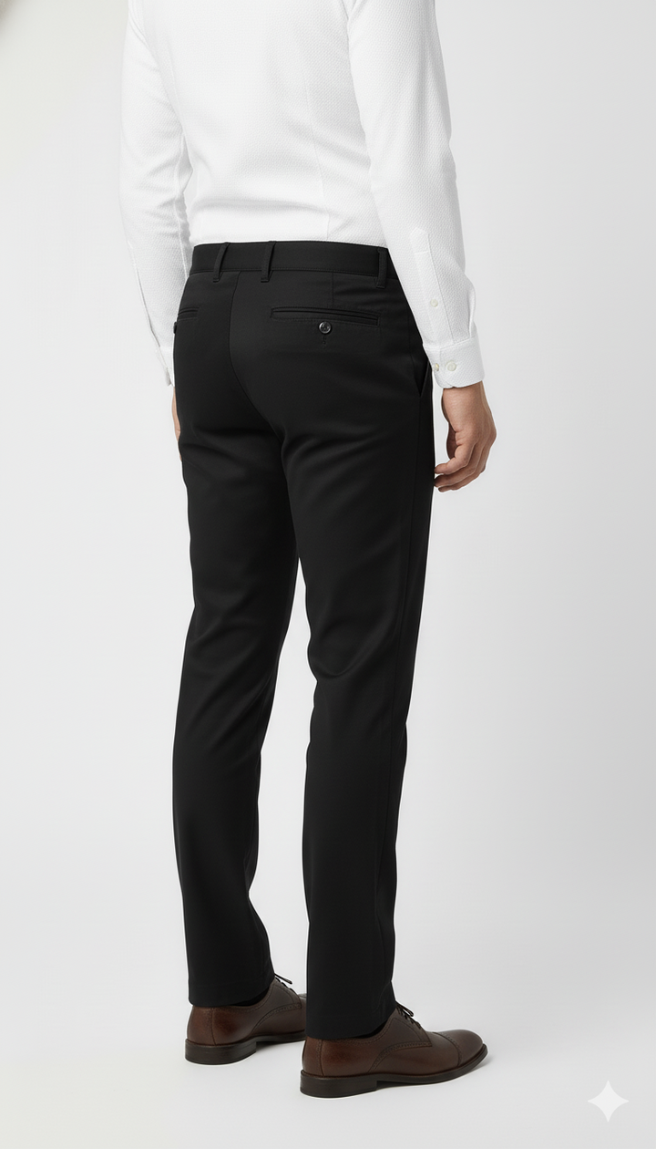 Jade Black - Regular Fit Cotton Pant