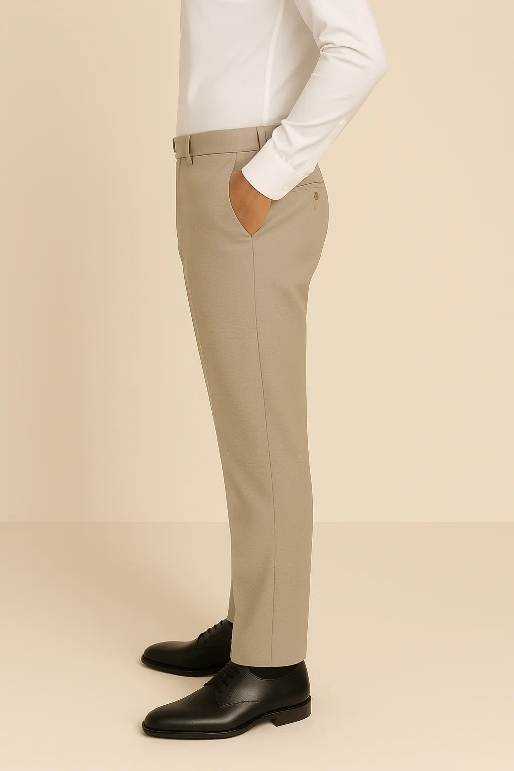 Beige Gray Dress Pant
