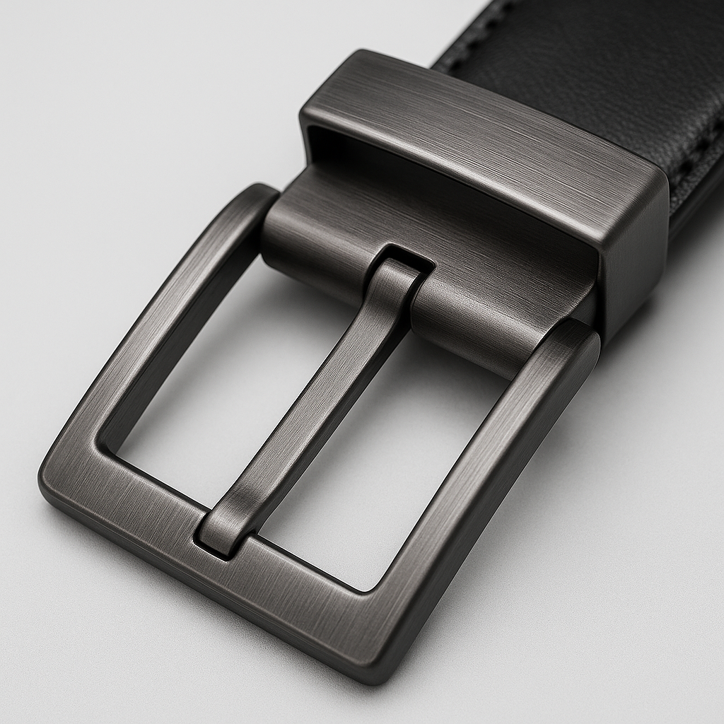 Reversible Leather Gunmetal Buckle Belt – Black & Tan
