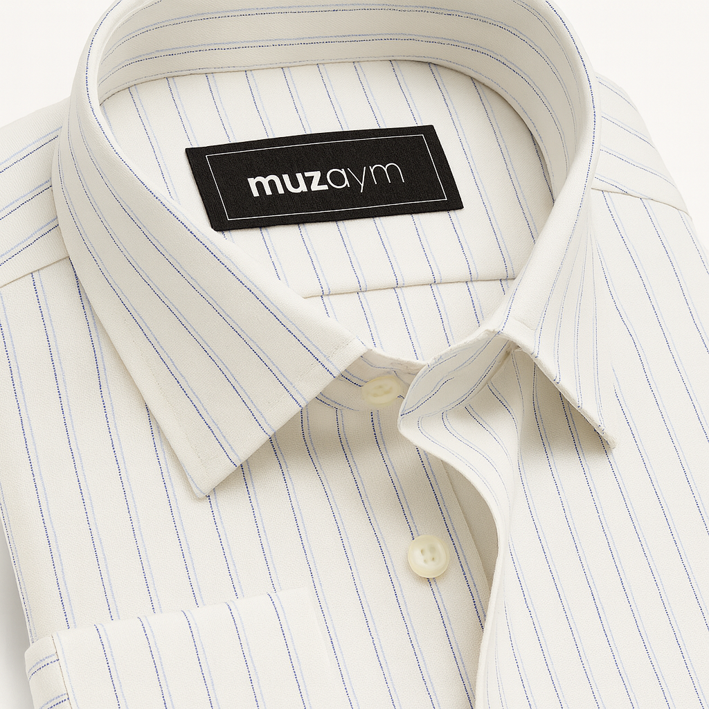 Ivory Blue Stripe - Regular Fit Shirt
