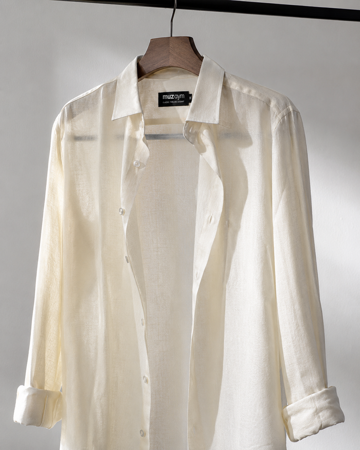 Soft Cream - Linen Casual Shirt