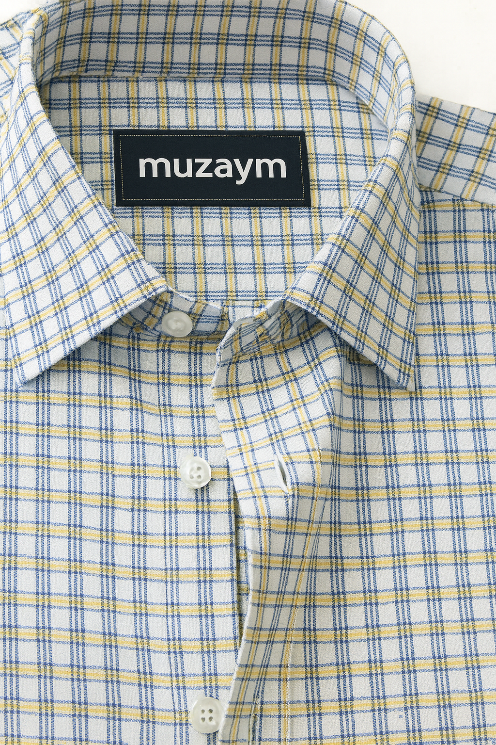 Mustard Navy Grid Check