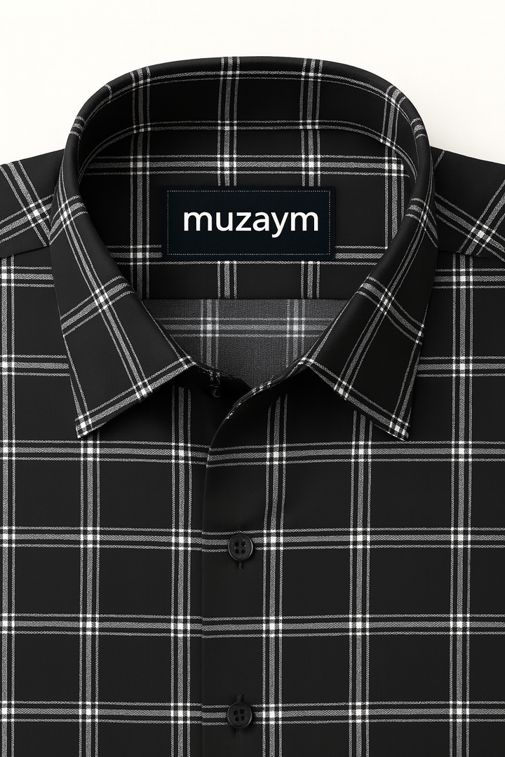 Black Windowpane Check