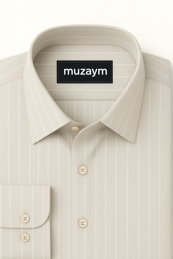 Ivory Taupe Stripe