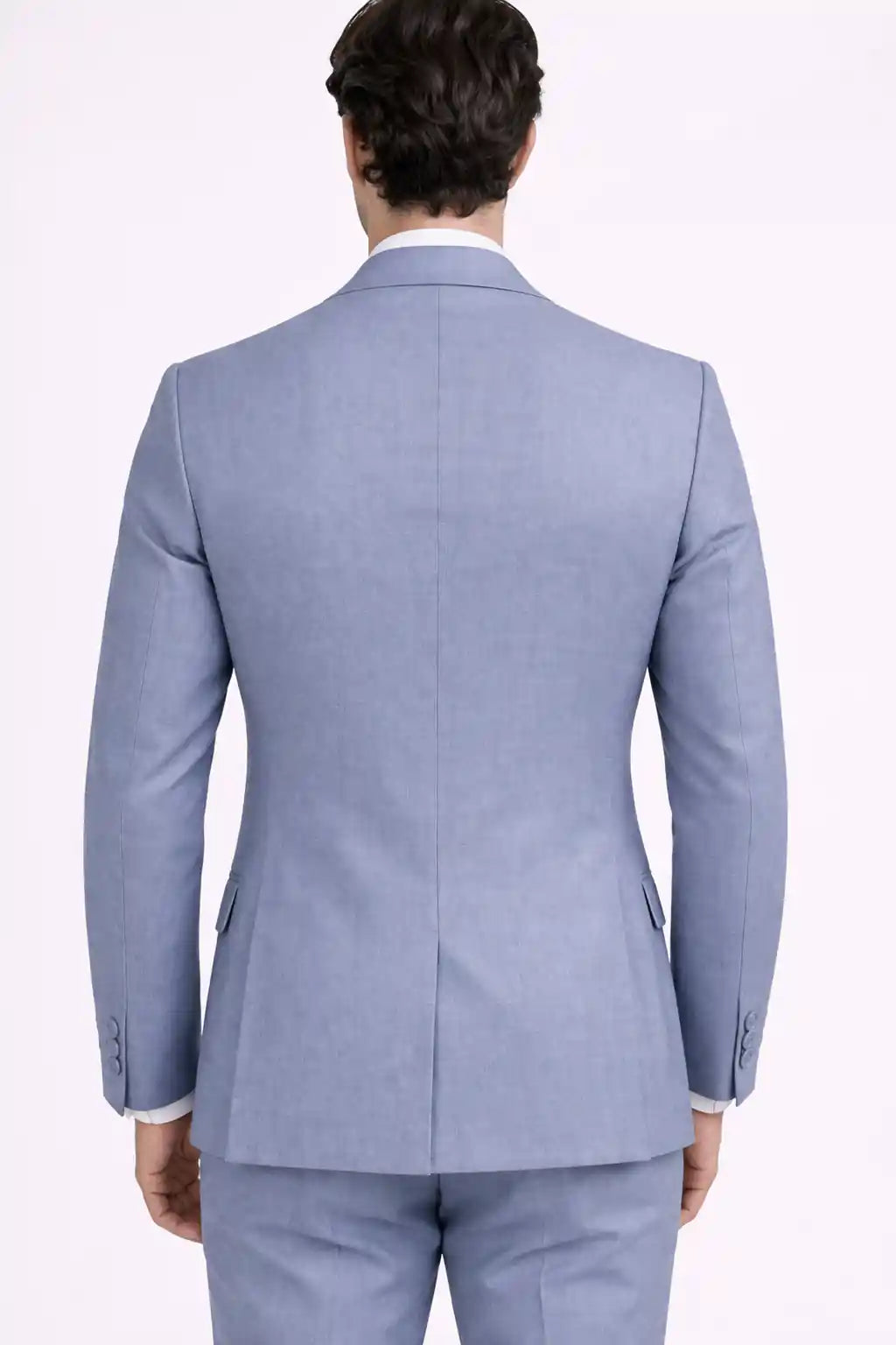 Ice Blue Blazer Back View — muzaym