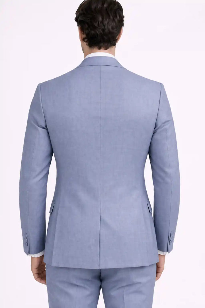 Ice Blue Blazer Back View — muzaym