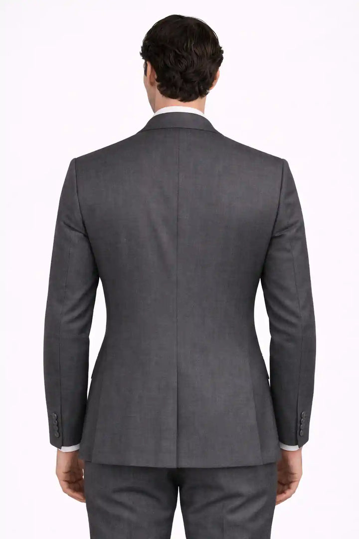 Graphite Gray Blazer Back View — muzaym
