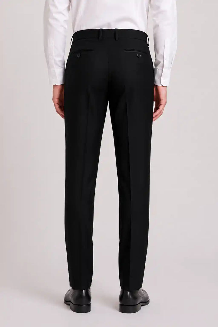 Jet Black Pleated Dress Pant