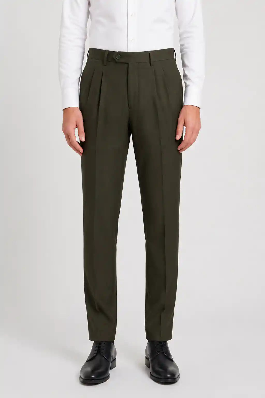Deep Olive Pleated Dress Pant