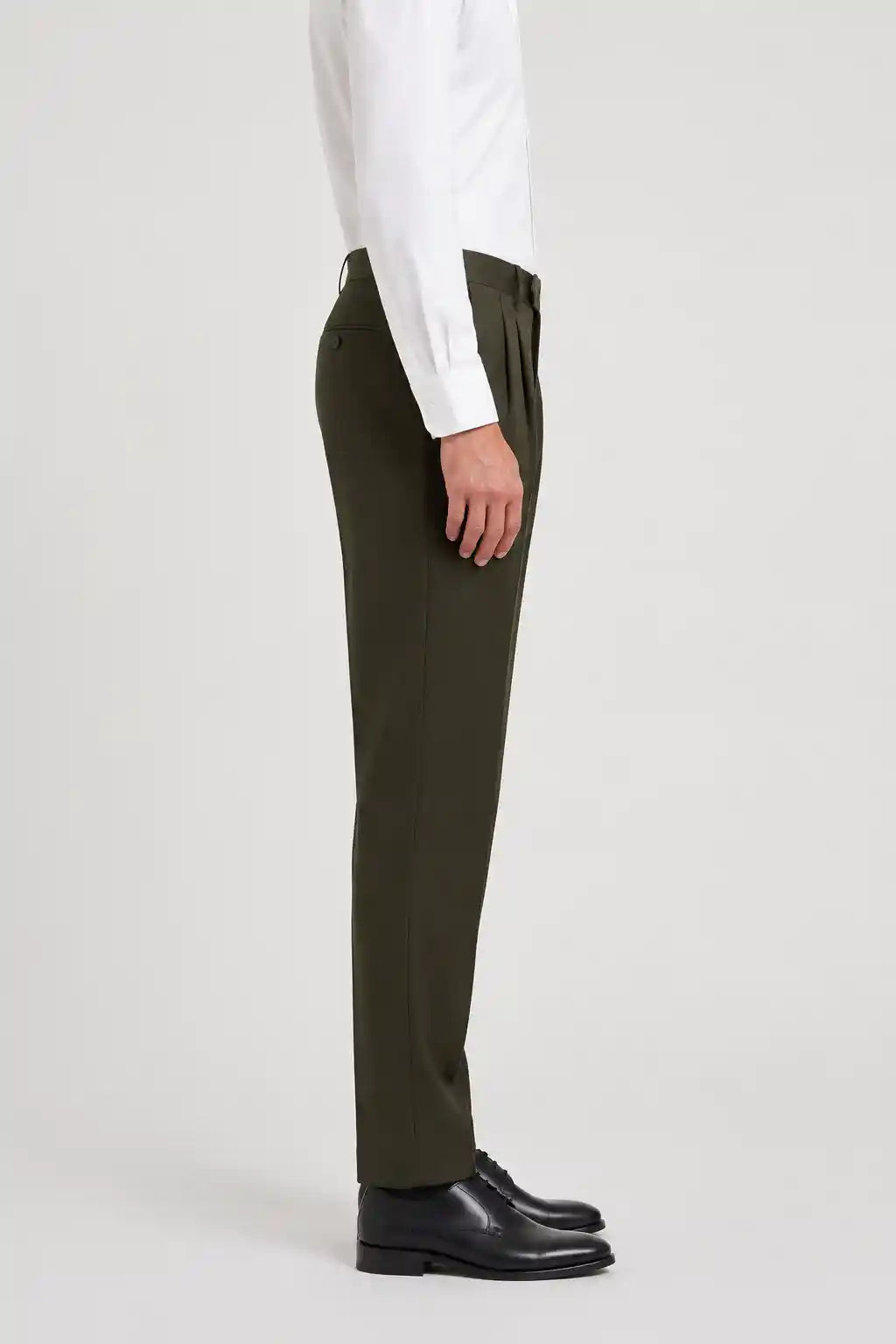 Deep Olive Pleated Dress Pant