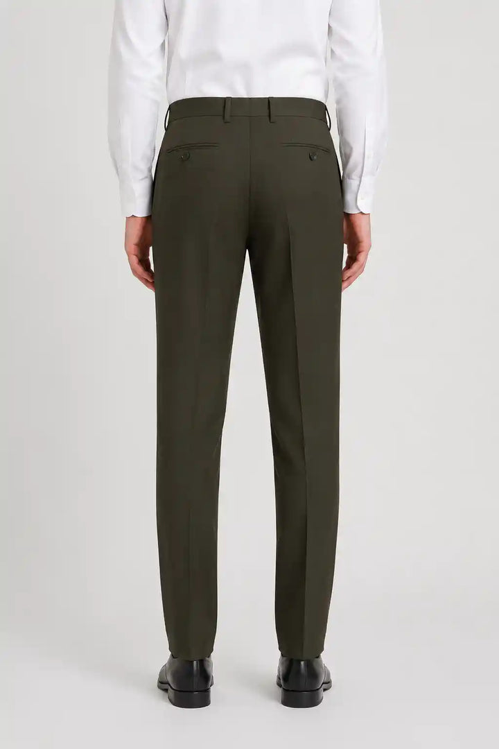 Deep Olive Pleated Dress Pant