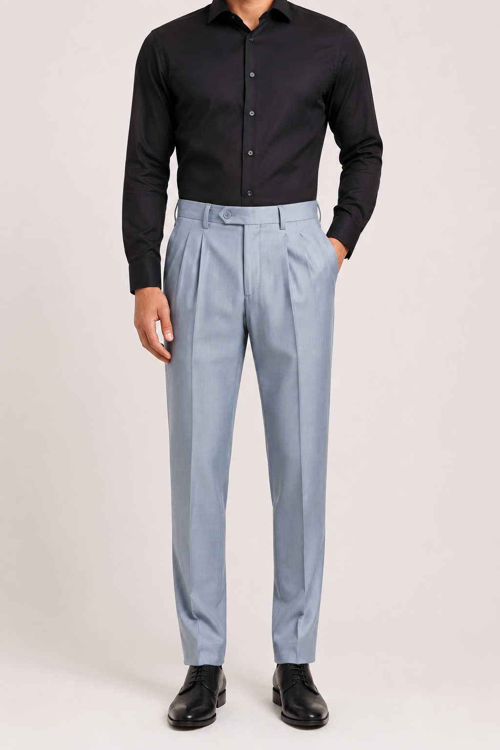 Ice Silver Pleated Dress Pant