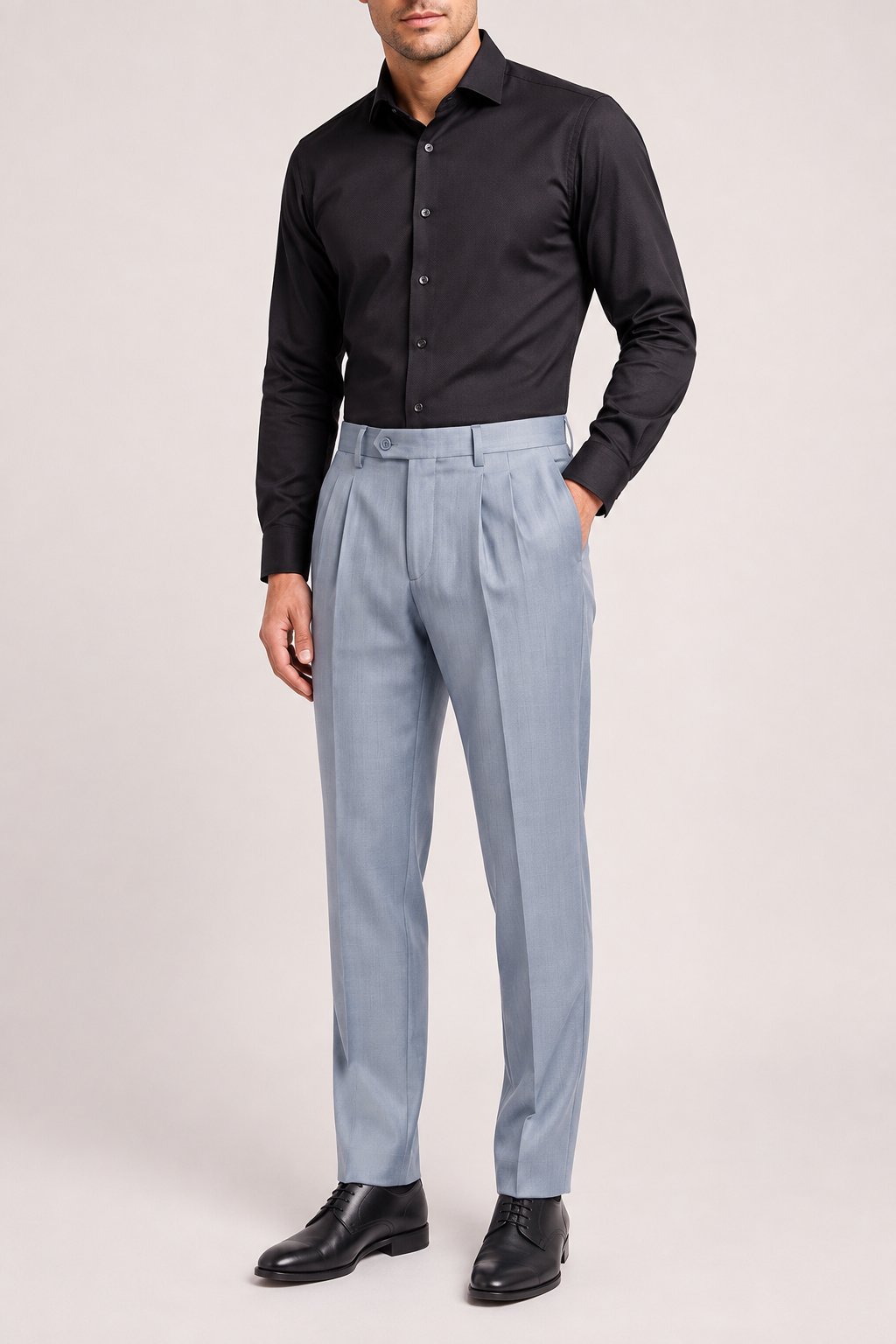 Ice Silver Pleated Dress Pant