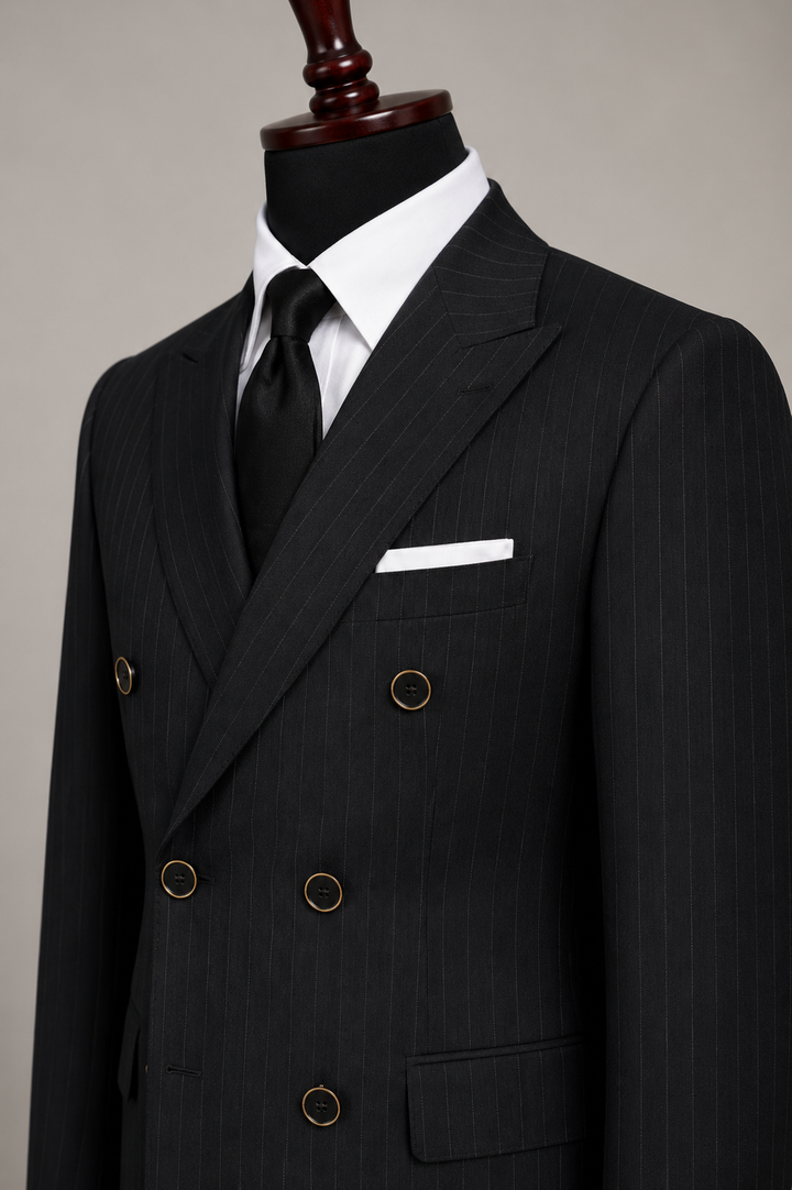 Black Stripe Double Breasted - 2 Piece Suit