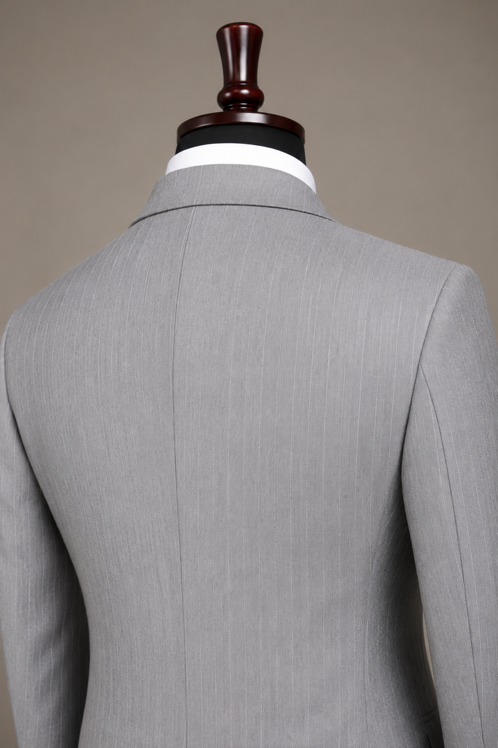 Silver Stripe Double Breasted - 2 Piece Suit