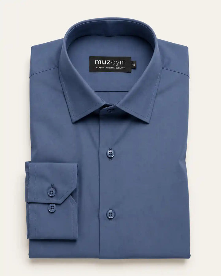 Ash Blue Formal Shirt — muzaym