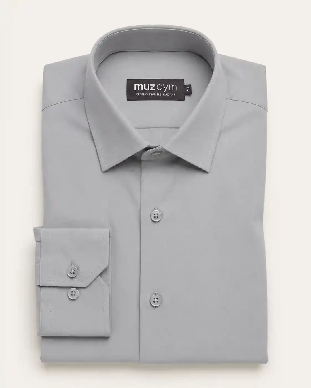 Light Silver Gray Formal Shirt — muzaym