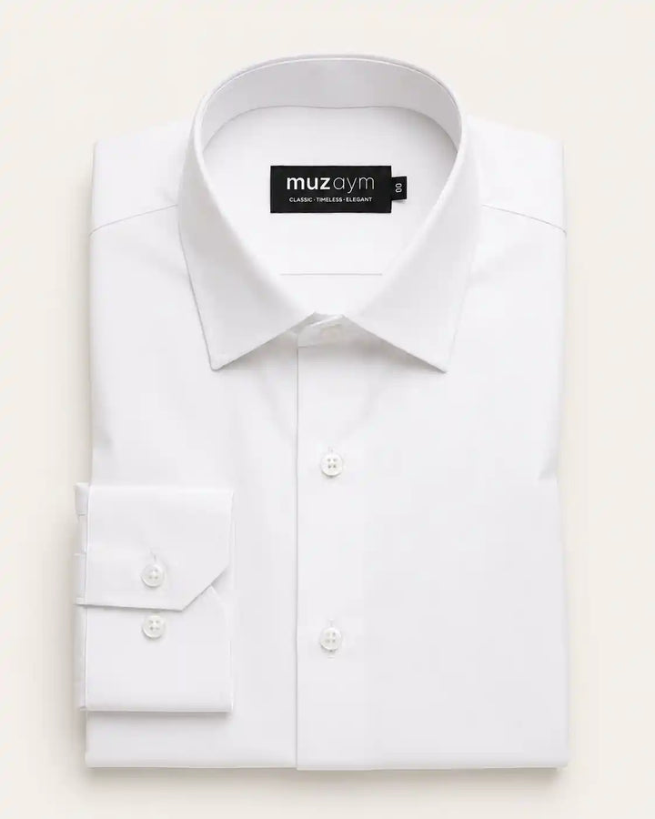 Classic White Formal Shirt — muzaym