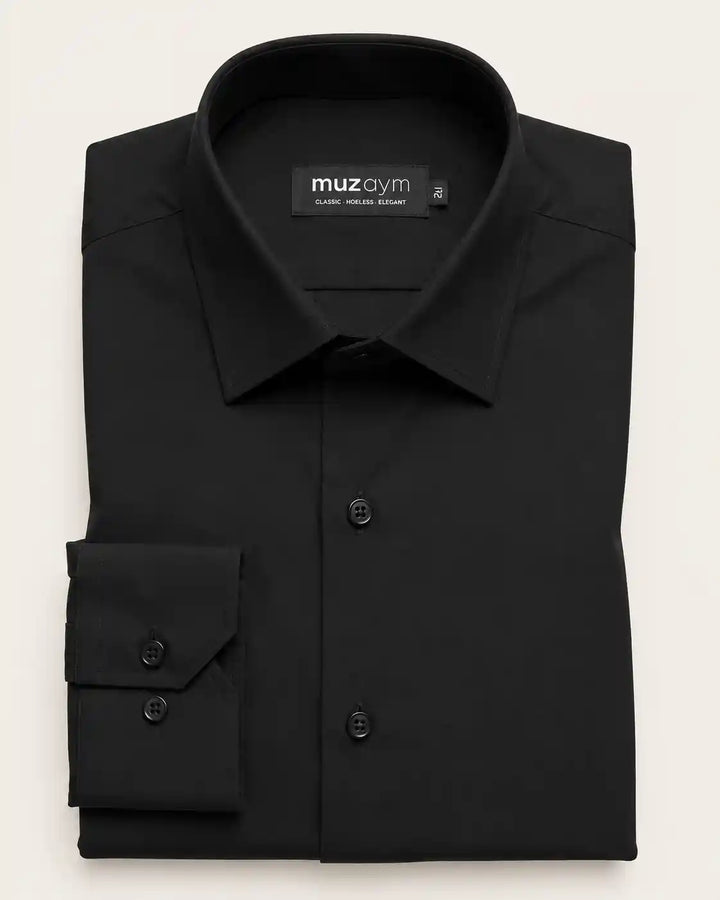 Midnight Black Formal Shirt — muzaym