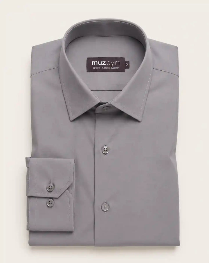 Gunmetal Gray Formal Shirt — muzaym