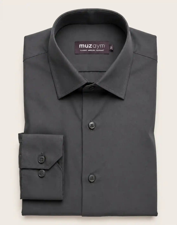 Charcoal Gray Formal Shirt — muzaym
