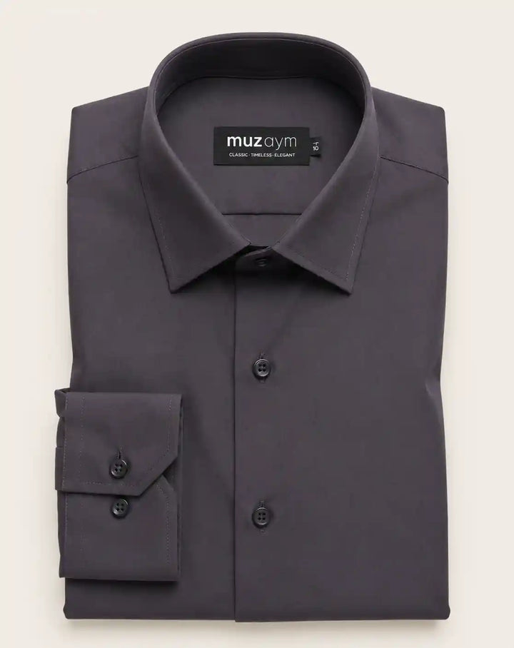Graphite Gray Formal Shirt — muzaym