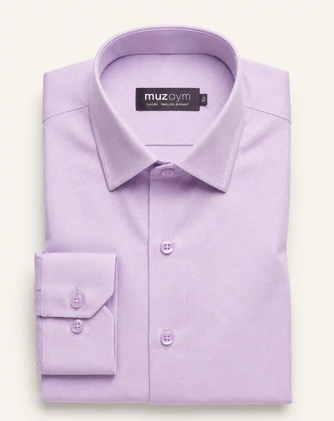 Lilac Purple Cotton Twill Formal Shirt — muzaym