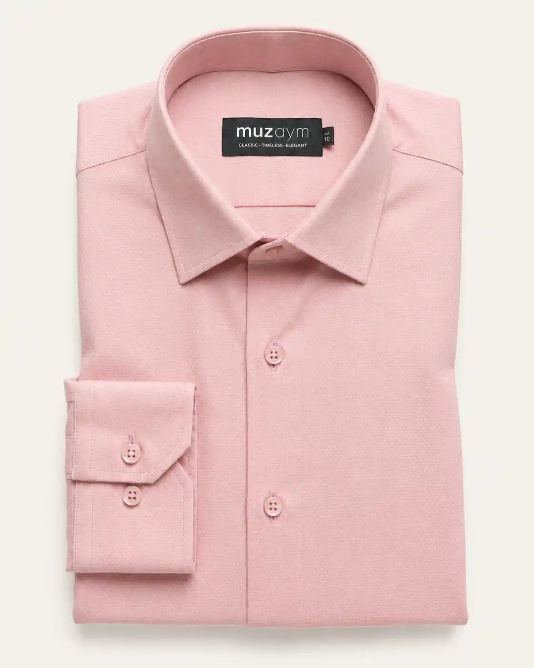 Blush Pink Dobby Pattern Formal Shirt — muzaym