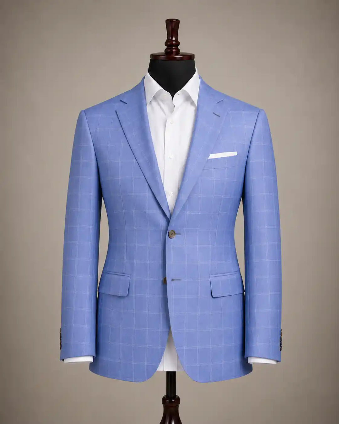 Steel Blue Check Blazer — muzaym