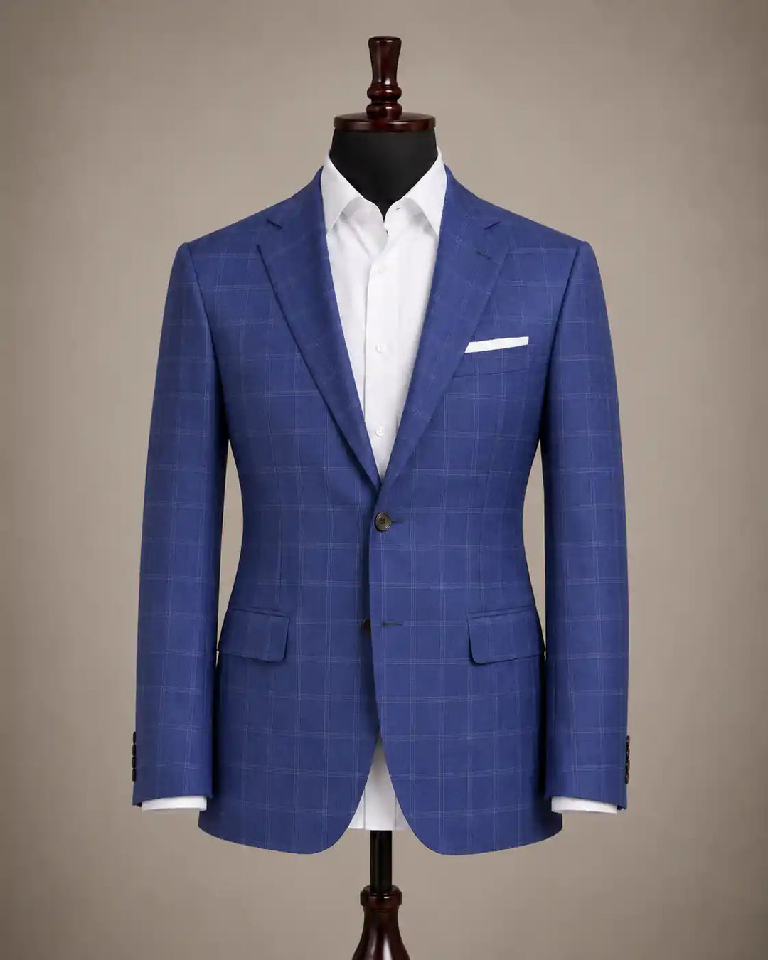 Azure Blue Check Blazer — muzaym
