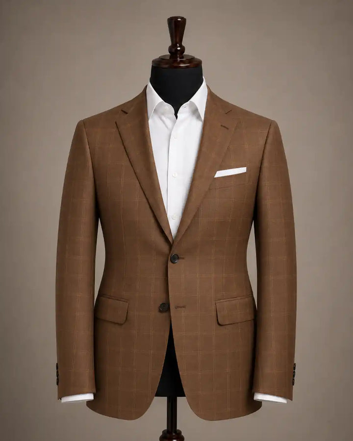 Chestnut Check Blazer — muzaym